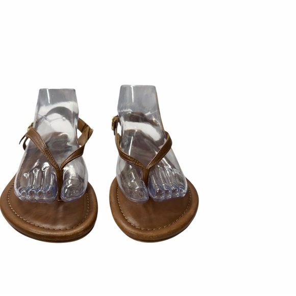 Tory Burch Brown Leather Thong logi sandal size 9 - Picture 8 of 12